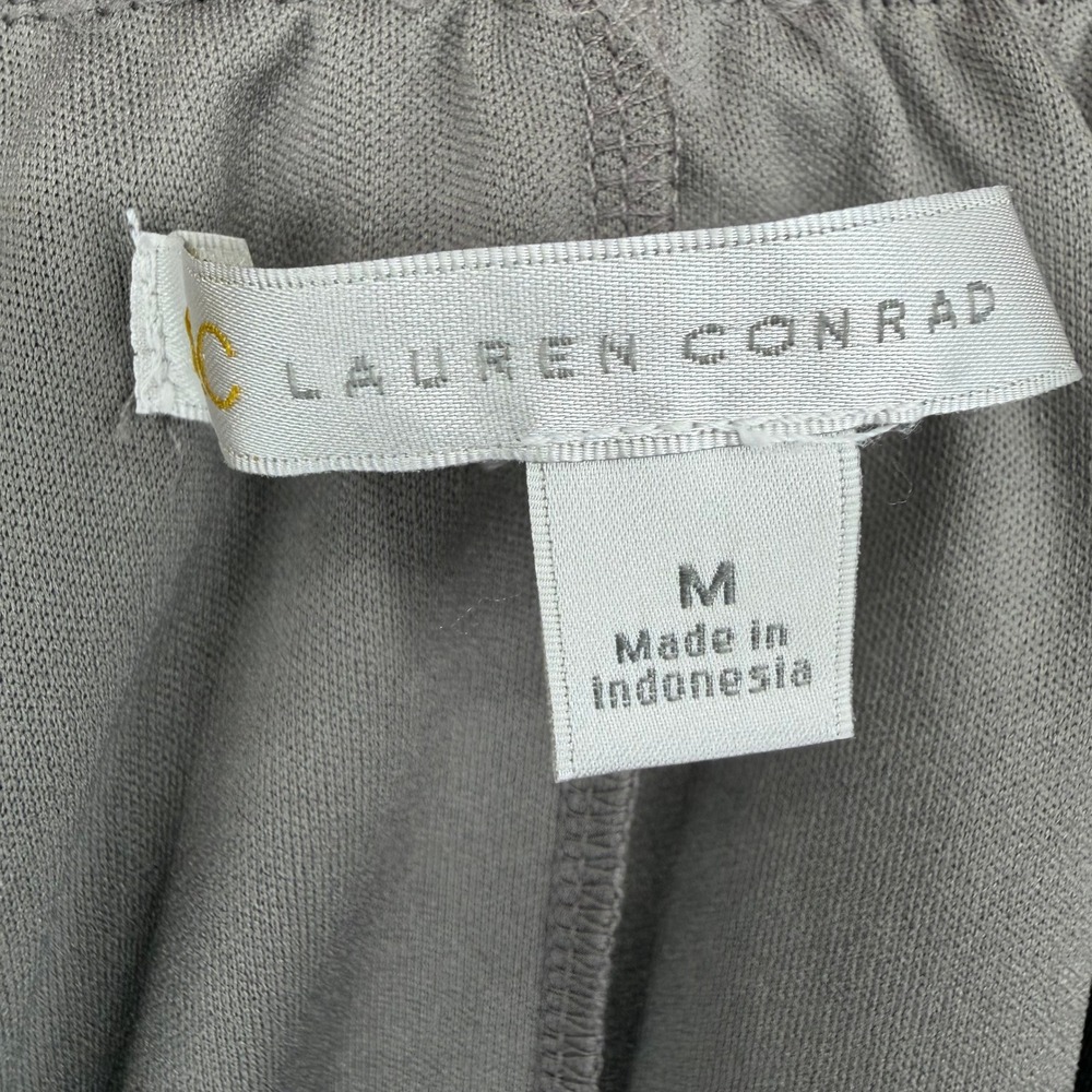 LC Lauren Conrad Metallic Tulle Skirt Silver Gunmetal Pleated Shimmer Med Luxe - Picture 3 of 7